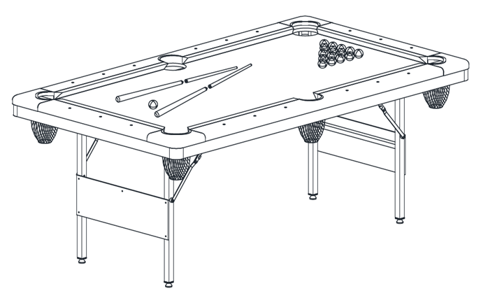 7ft Portable Folding Billiard Pool Table - (NBBILLTABLA & NBBILLTABGA ...