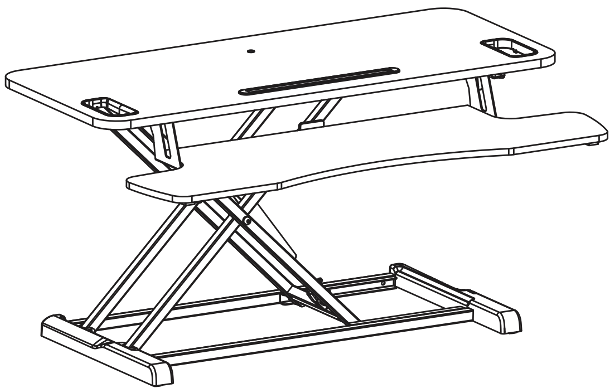 Ergolux Pro Height Adjustable Sit Stand Desk Riser - (ELDSKRPLLBB ...